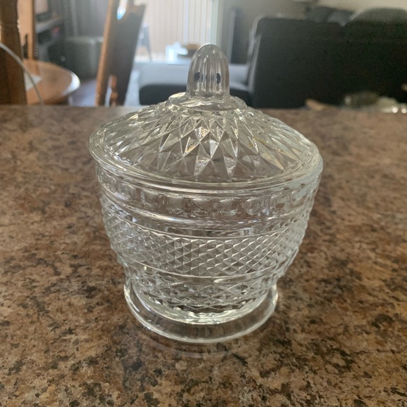 No Brand/Unsure Other - NWOT Vintage Anchor Hocking Stamped Glass Crystal Sugar Bowl With Lid